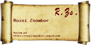 Rozsi Zsombor névjegykártya